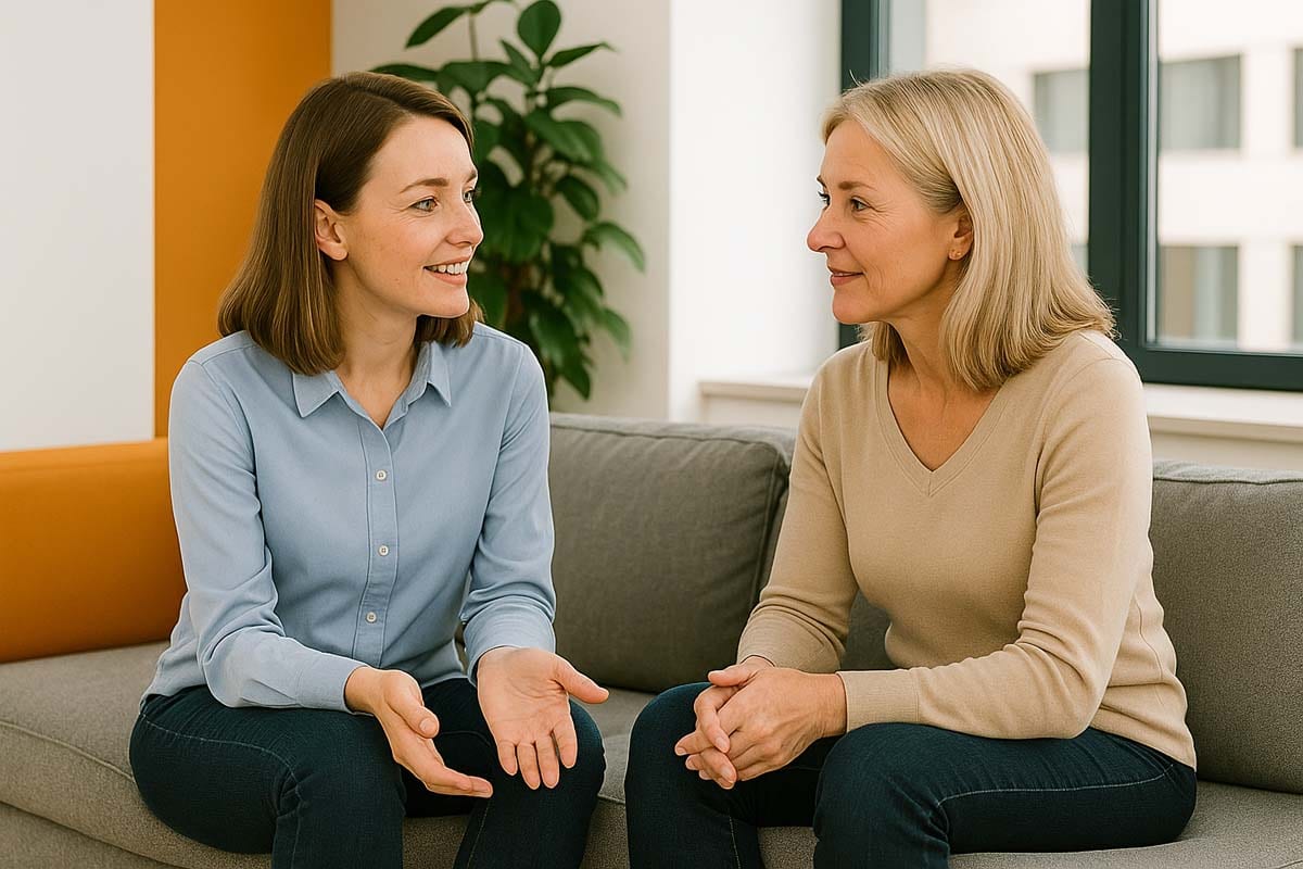Jobcoach en kandidaat in gesprek